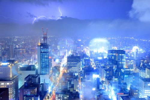 ゲリラ豪雨(札幌市中心部)の写真