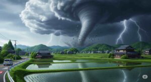 強い風が渦を巻きながら地表に達する竜巻とトルネードは、同じ自然現象を指す言