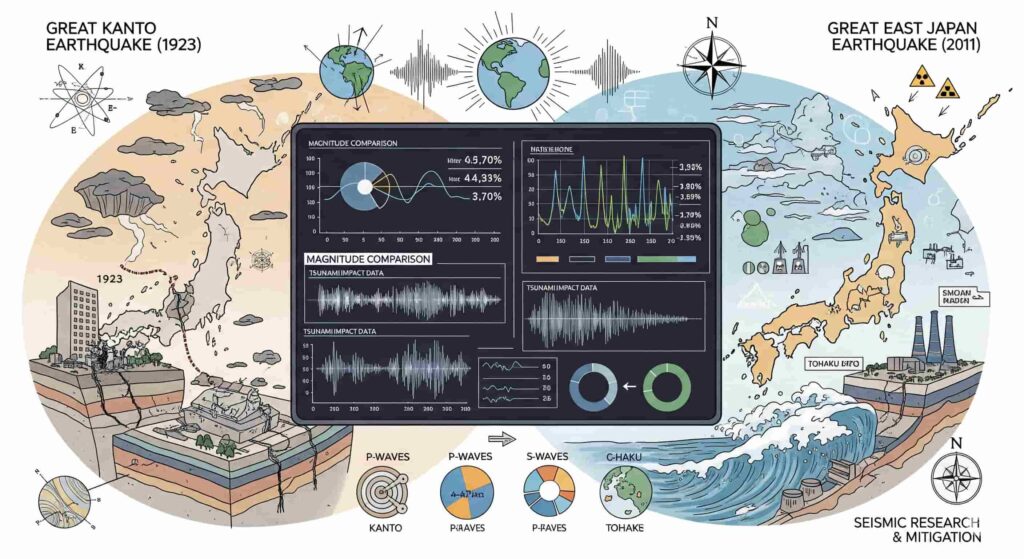 巨大地震と前兆現象に関する研究のイラスト