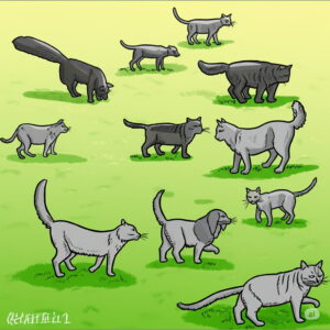 異常行動を示す様々な動物たち（犬、猫、鳥、魚）