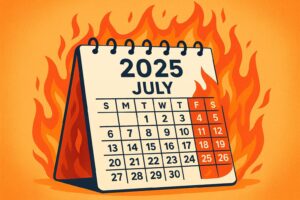 2025年が異常に暑くなると予測されているイラスト